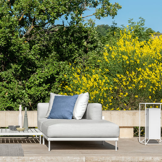 Cleosoft Alu - Sofa Pouf White
