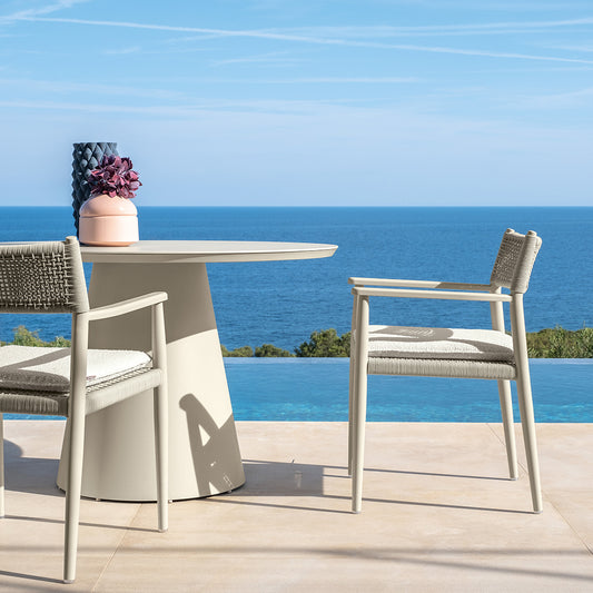 Dolcevita Alu - Dining Armchair White