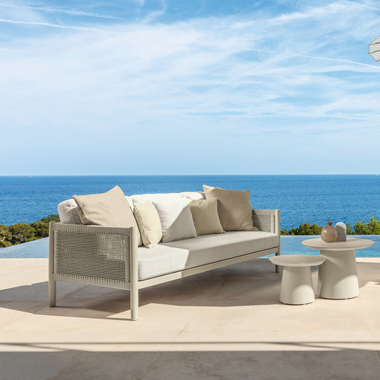 Dolcevita Alu - 3 Seater Sofa White