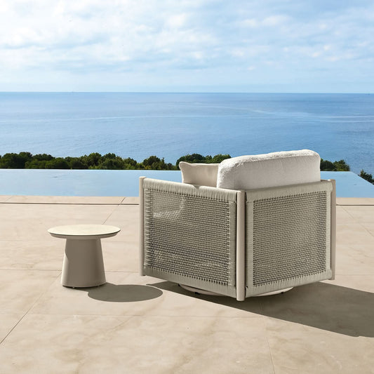 Dolcevita Alu - Swivel Living Armchair White